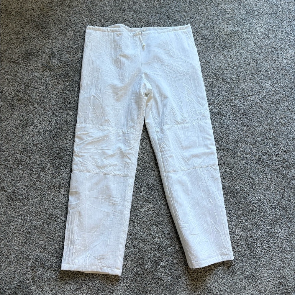 Oscar de la Renta White Textured Pants